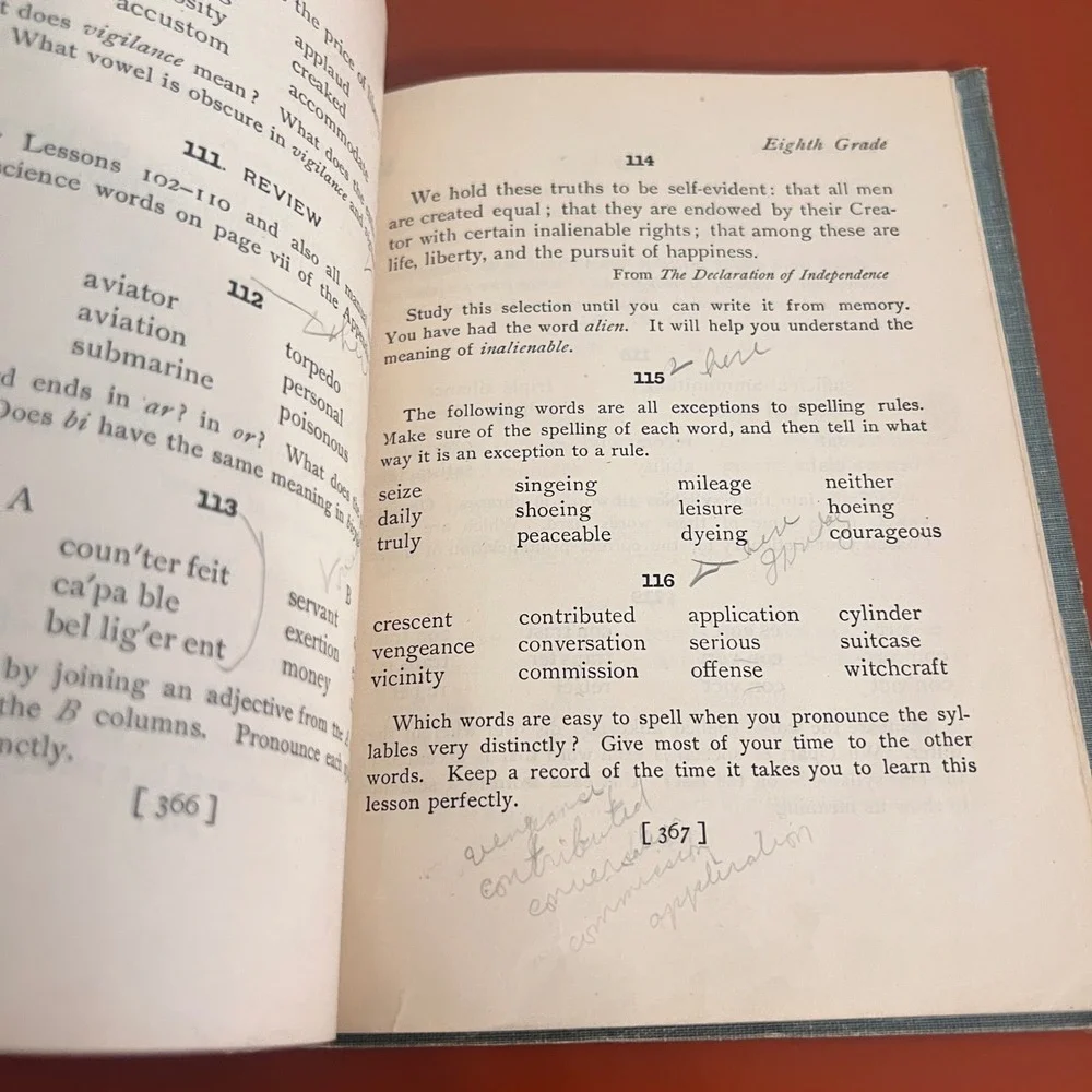 1919 New-World Speller Third Book Julia Helen Wohlfarth Antique School Textbook